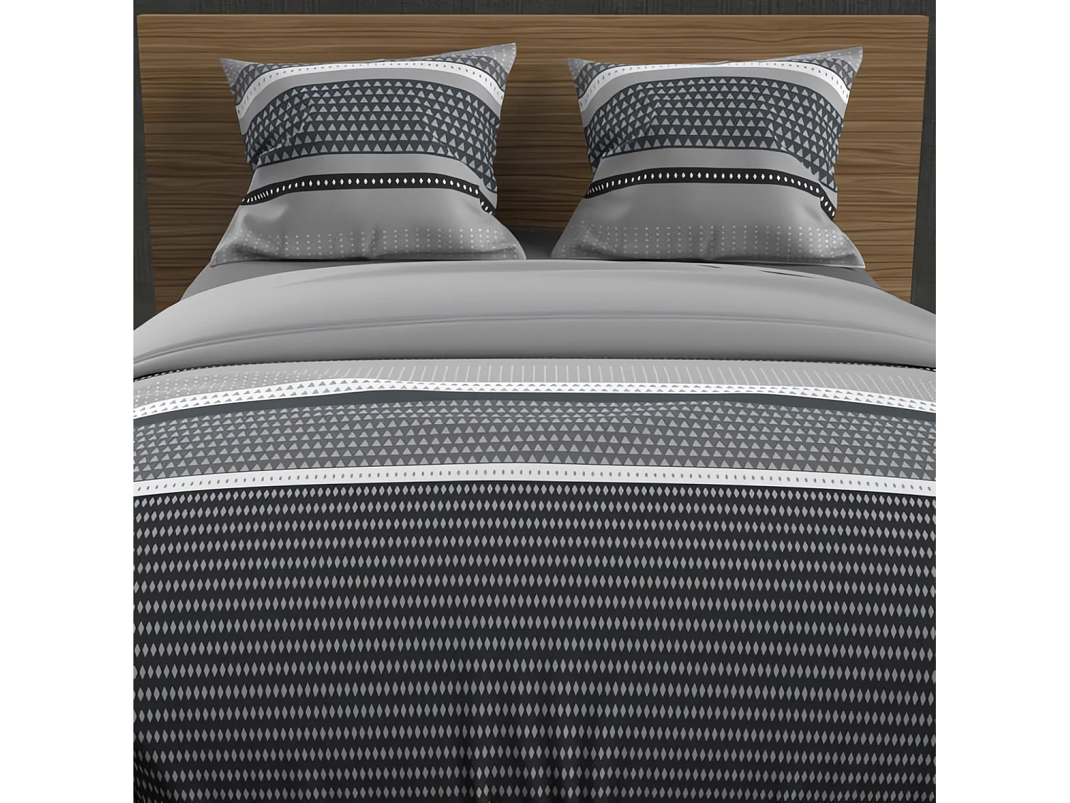Set funda nórdica de algodón 57 hilos 260x240 cm THALES gris