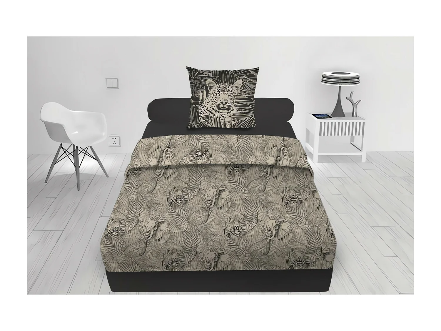 Set de sábanas de algodón 57 hilos/cm2 180x290 cm SAFARI natural