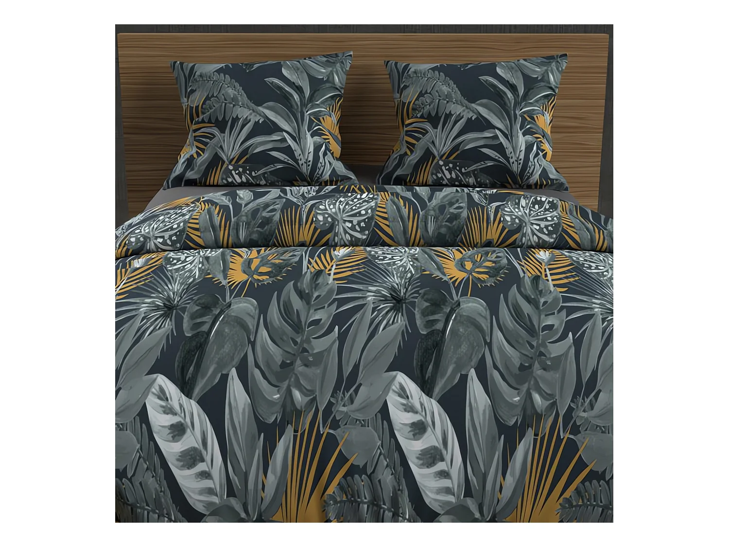 Set funda nórdica de algodón 57 hilos 260x240 cm TROPIC blue