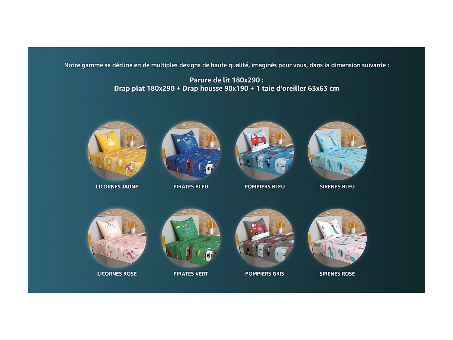 Set de sábanas 180x290 cm LISOcornios amarillos, 100% algodón 57 hilos/cm2