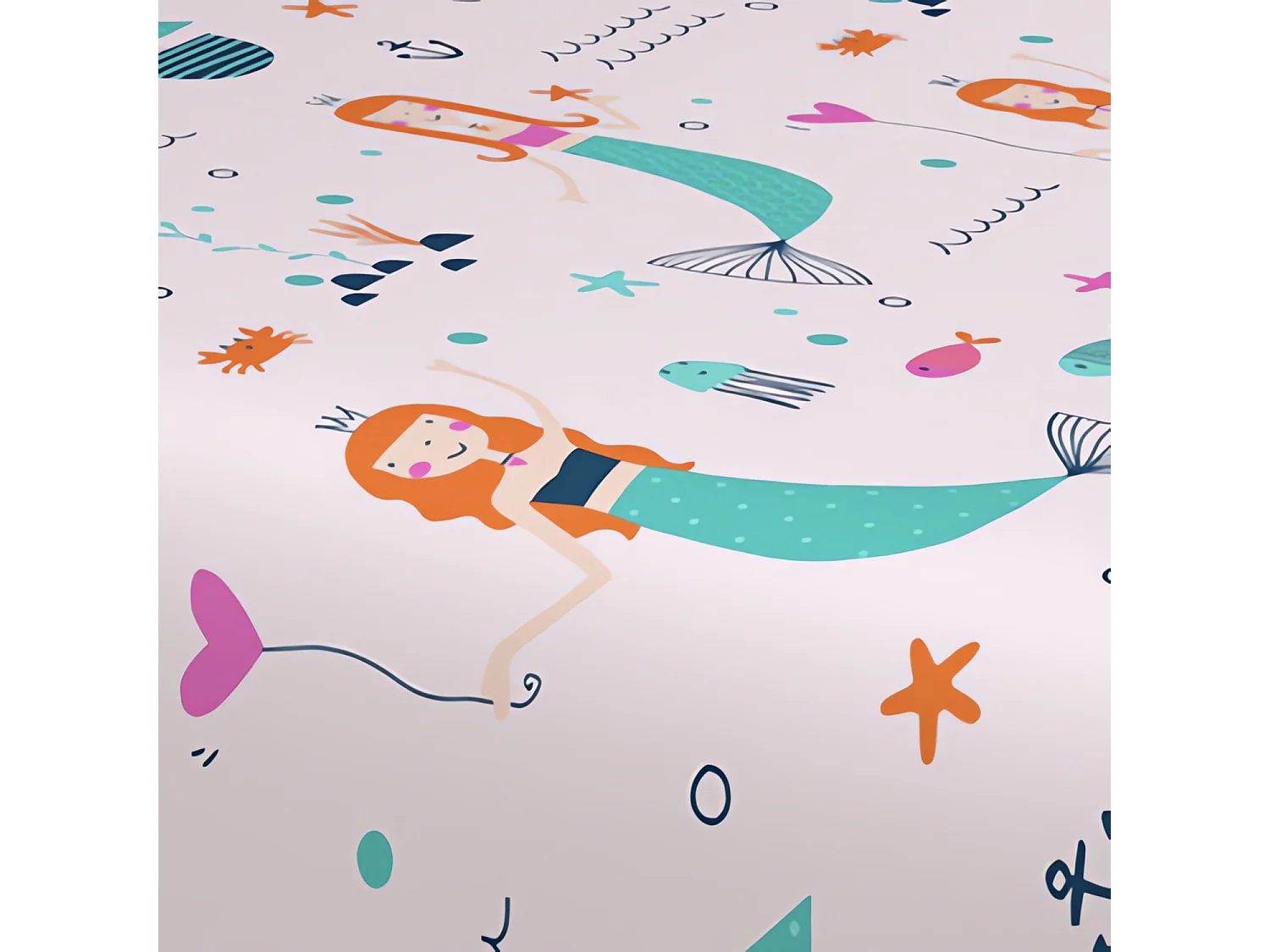 Set de sábanas 180x290 cm SIRENES rosa, 100% algodón 57 hilos/cm2