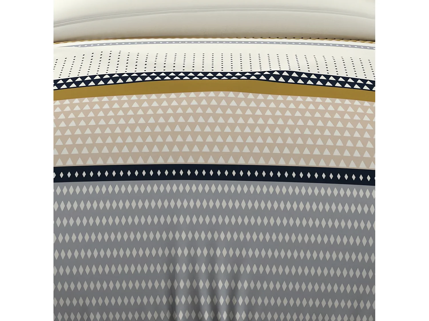 Parure housse de couette coton 57 fils 140x200 cm THALES moutarde, par Soleil d'ocre