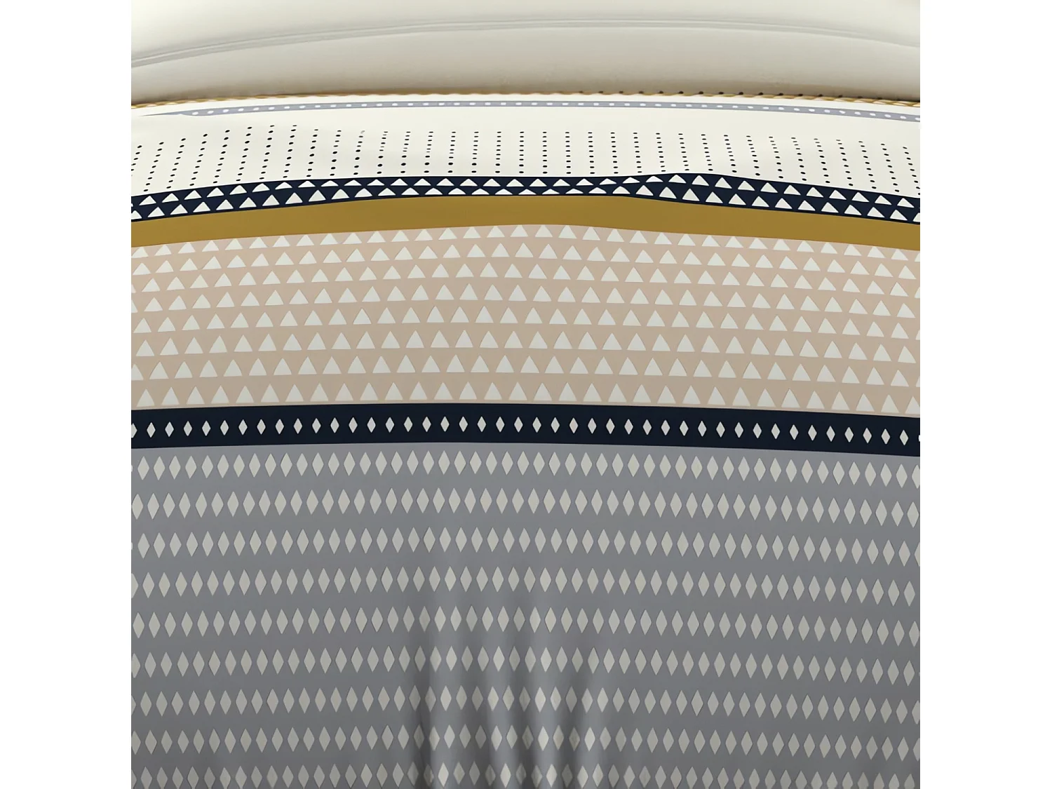 Set funda nórdica de algodón 57 hilos 140x200 cm THALES mostaza