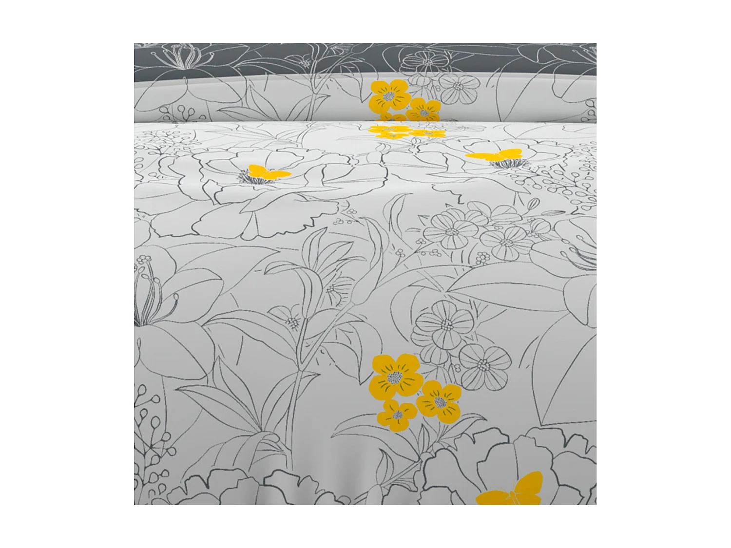 Parure Housse de couette 240X220 cm LISA Blanc 57 fils/ cm2, par Soleil d'Ocre