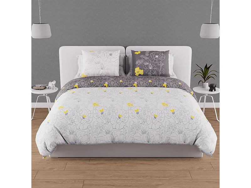 Set Funda nórdica 240X220 cm LISA Blanco 57 hilos/cm2