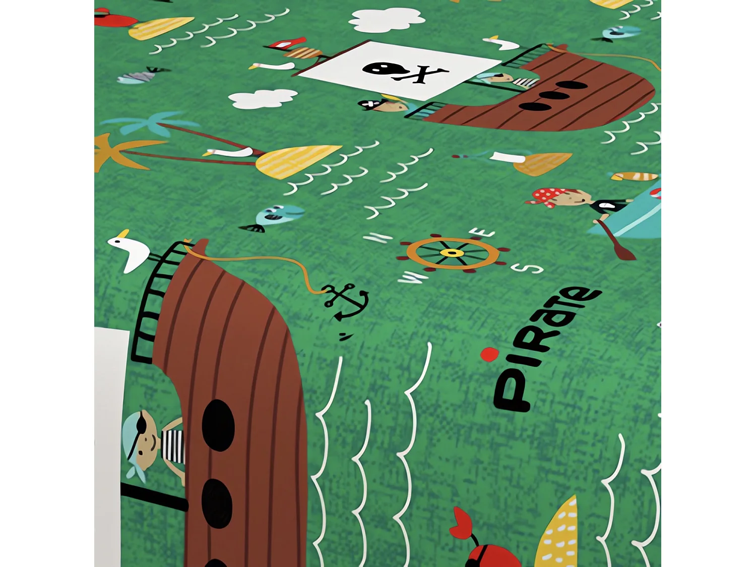 Set de sábanas 180x290 cm Verde piratas, 100% algodón 57 hilos/cm2