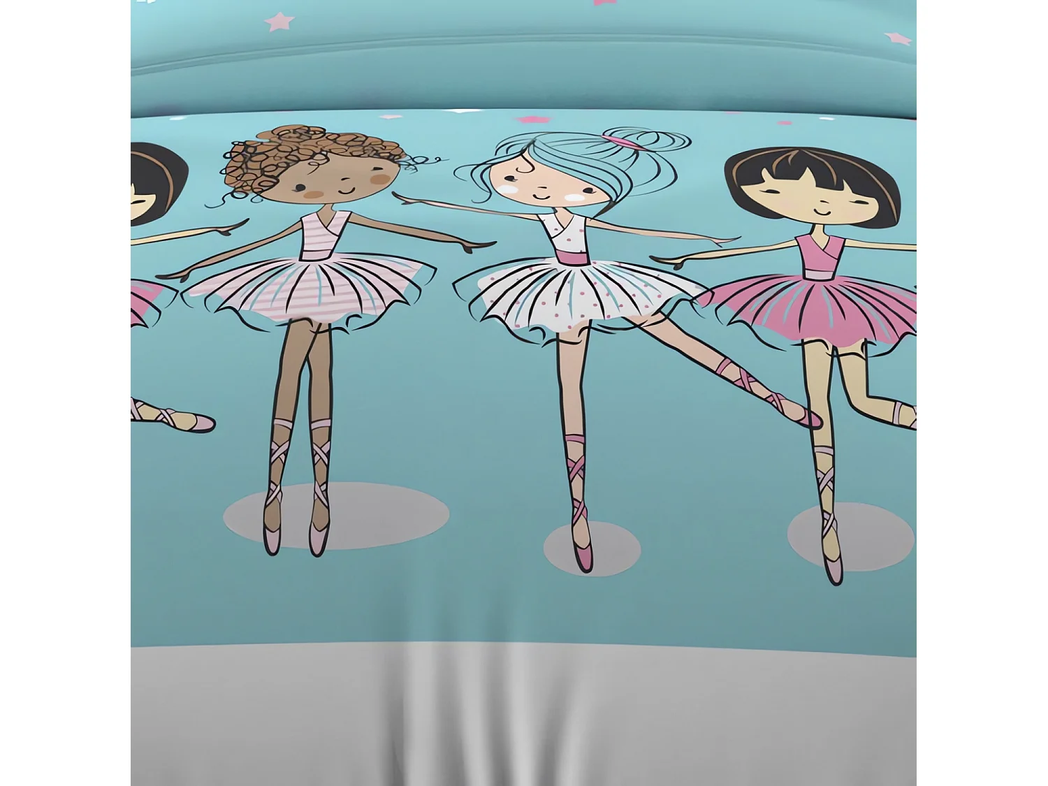 Set funda nórdica 140x200 cm DANCERS azul, 100% algodón 57 hilos/cm2,