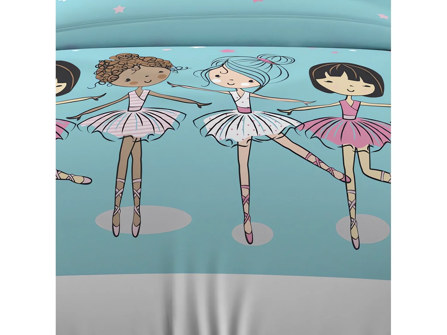 Set funda nórdica 140x200 cm DANCERS azul, 100% algodón 57 hilos/cm2,