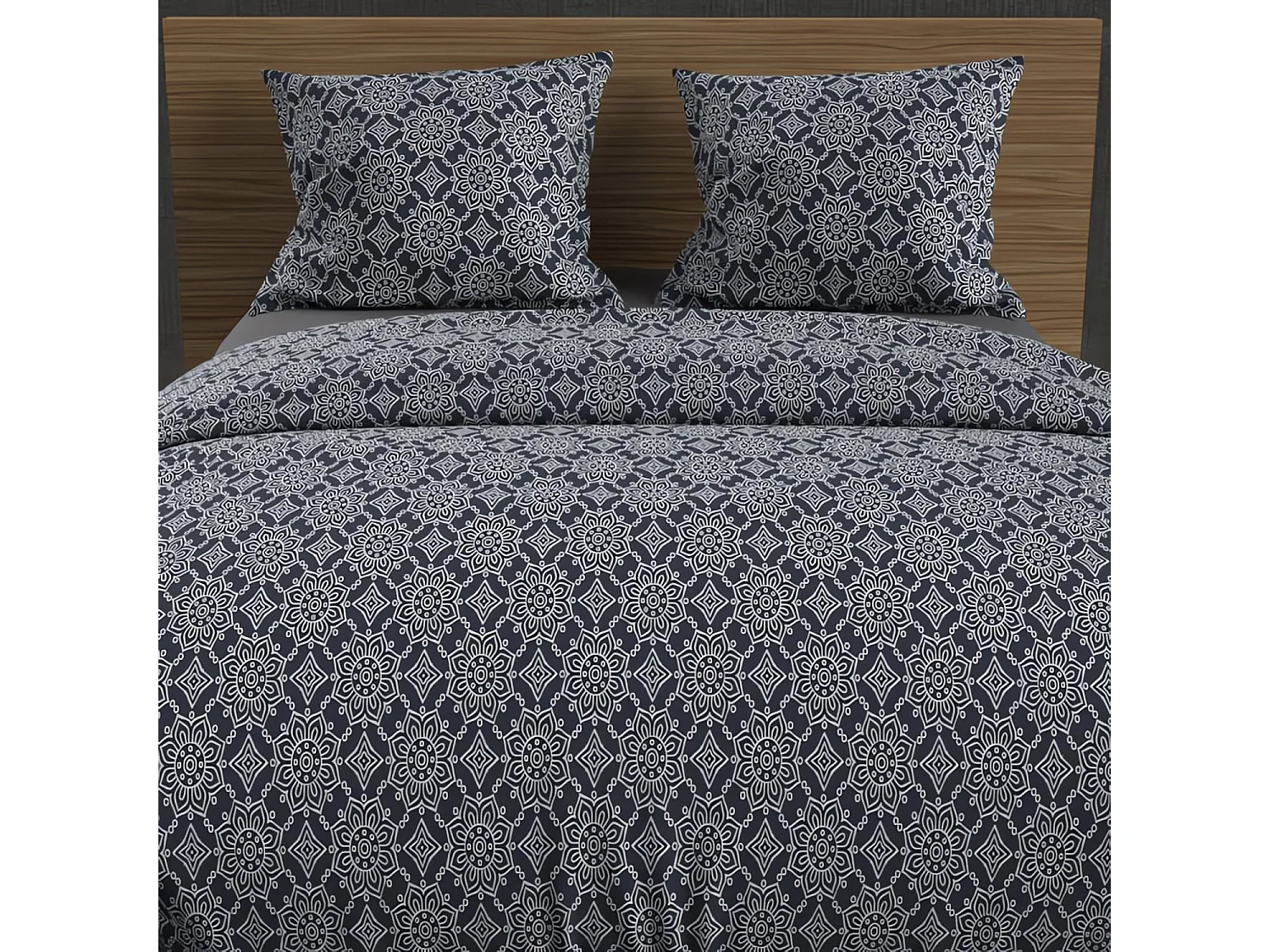 Set funda nórdica de algodón 57 hilos 240x220 cm ESMERALDA marine