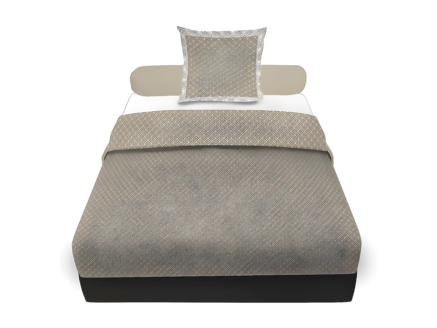 Parure de draps 180x290 cm en coton 57 fils LORENZO Taupe, par Soleil d'ocre