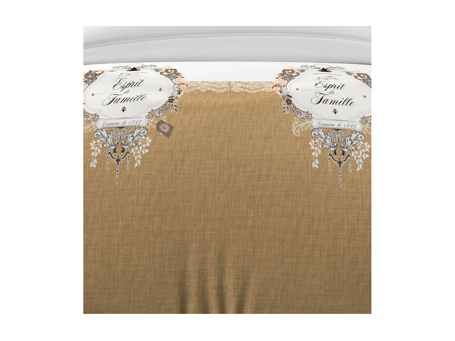 Set funda nórdica 140x200 cm algodón 57 Hilos FAMILY SPIRIT taupe