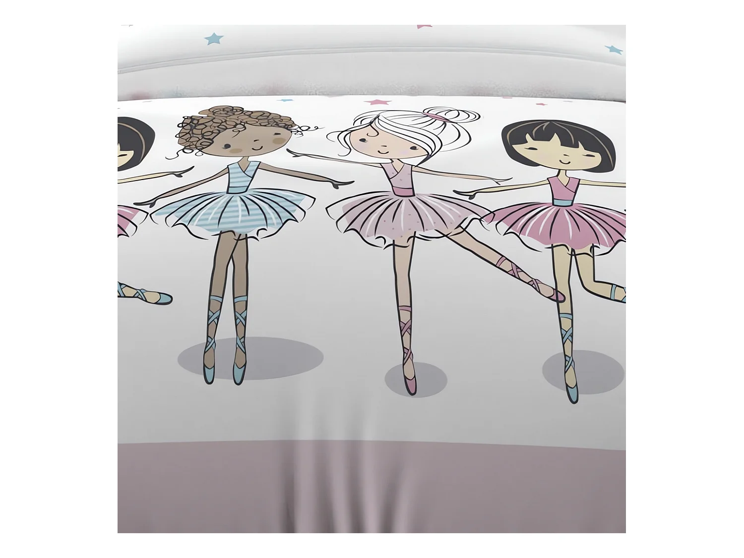 Set funda nórdica 140x200 cm DANCERS rosa, 100% algodón 57 hilos/cm2