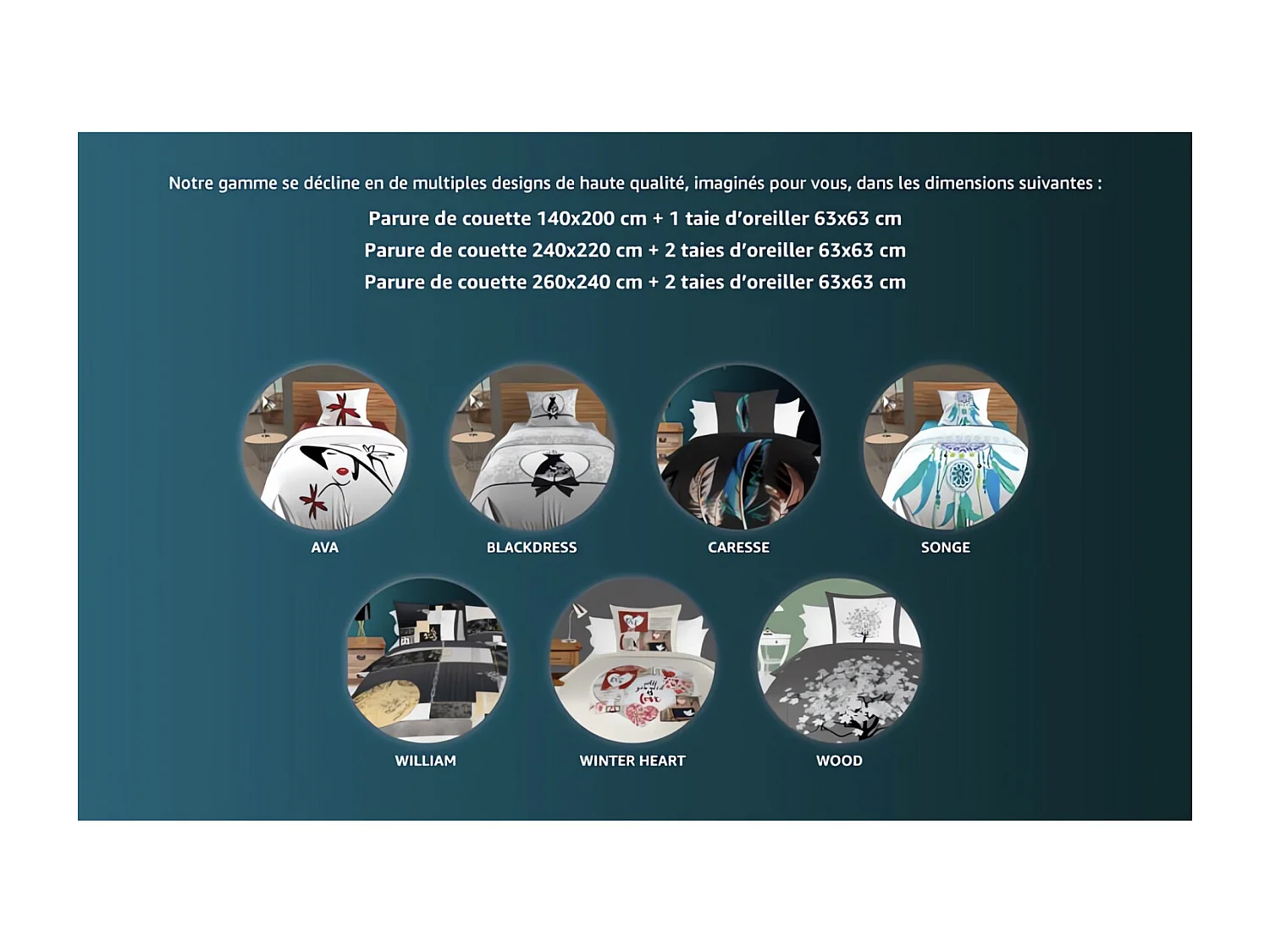 Set funda nórdica dibujo colocado 240X220 cm CARESSE, 100% algodón 57 hilos/cm2