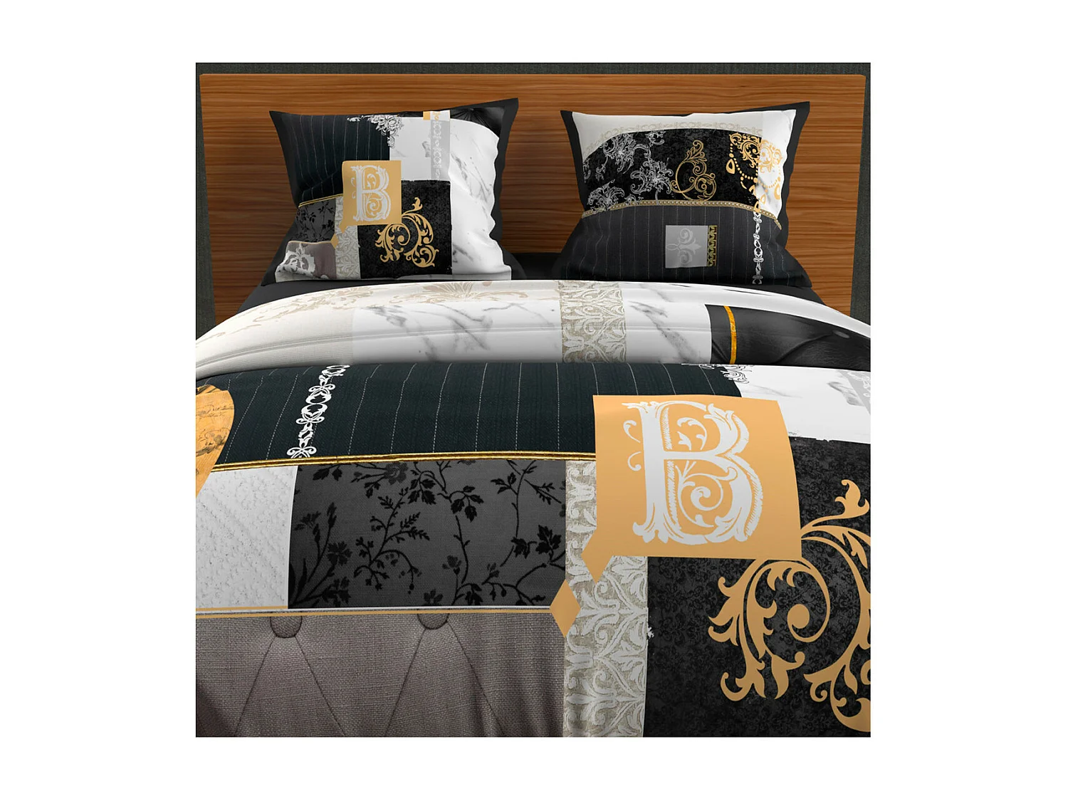 Set funda nórdica dibujo colocado 240X220 cm WILLIAM, 100% algodón 57 hilos/cm2