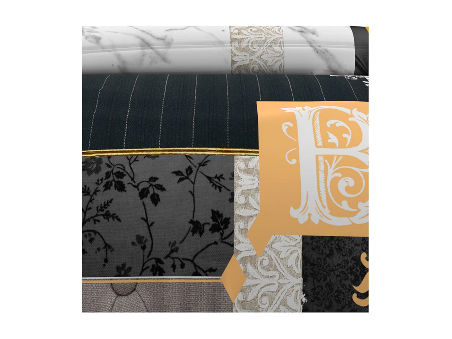 Parure housse de couette dessin placé 240X220 cm WILLIAM, 100% coton 57 fils/cm2