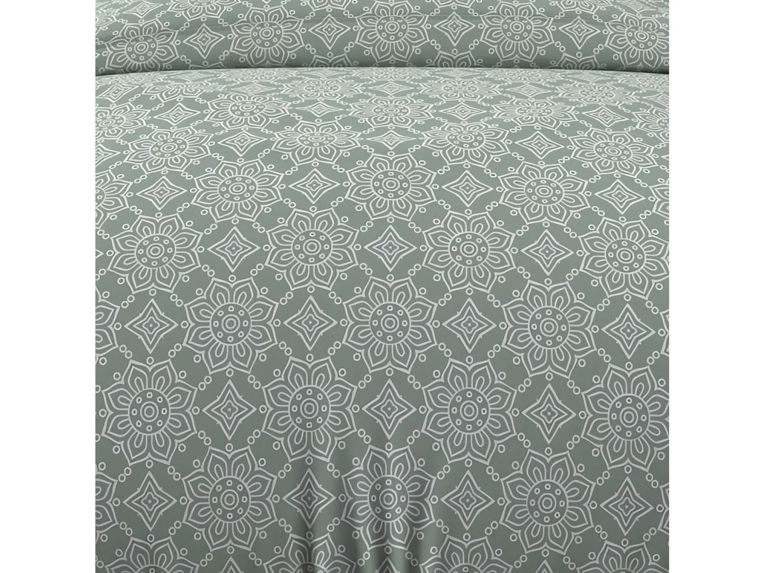 Set funda nórdica de algodón 57 hilos 140x200 cm ESMERALDA green de Ocre Sun