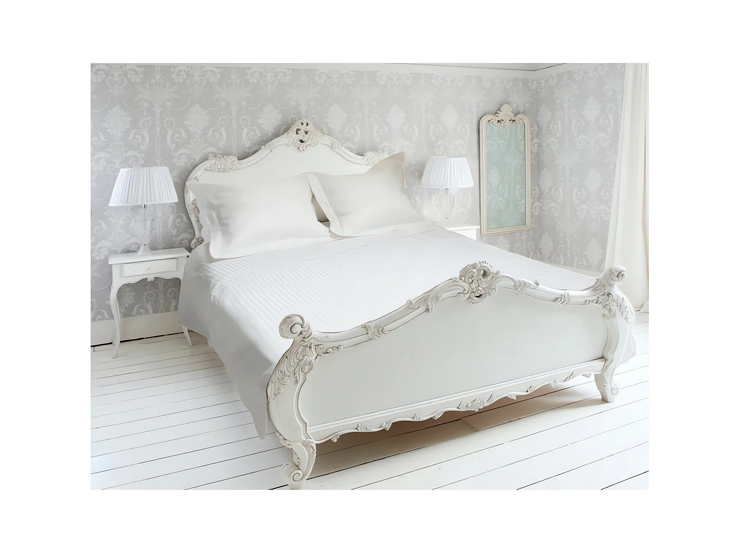 Parure de drap 4 pièces en percale EDEN satin, coloris blanc