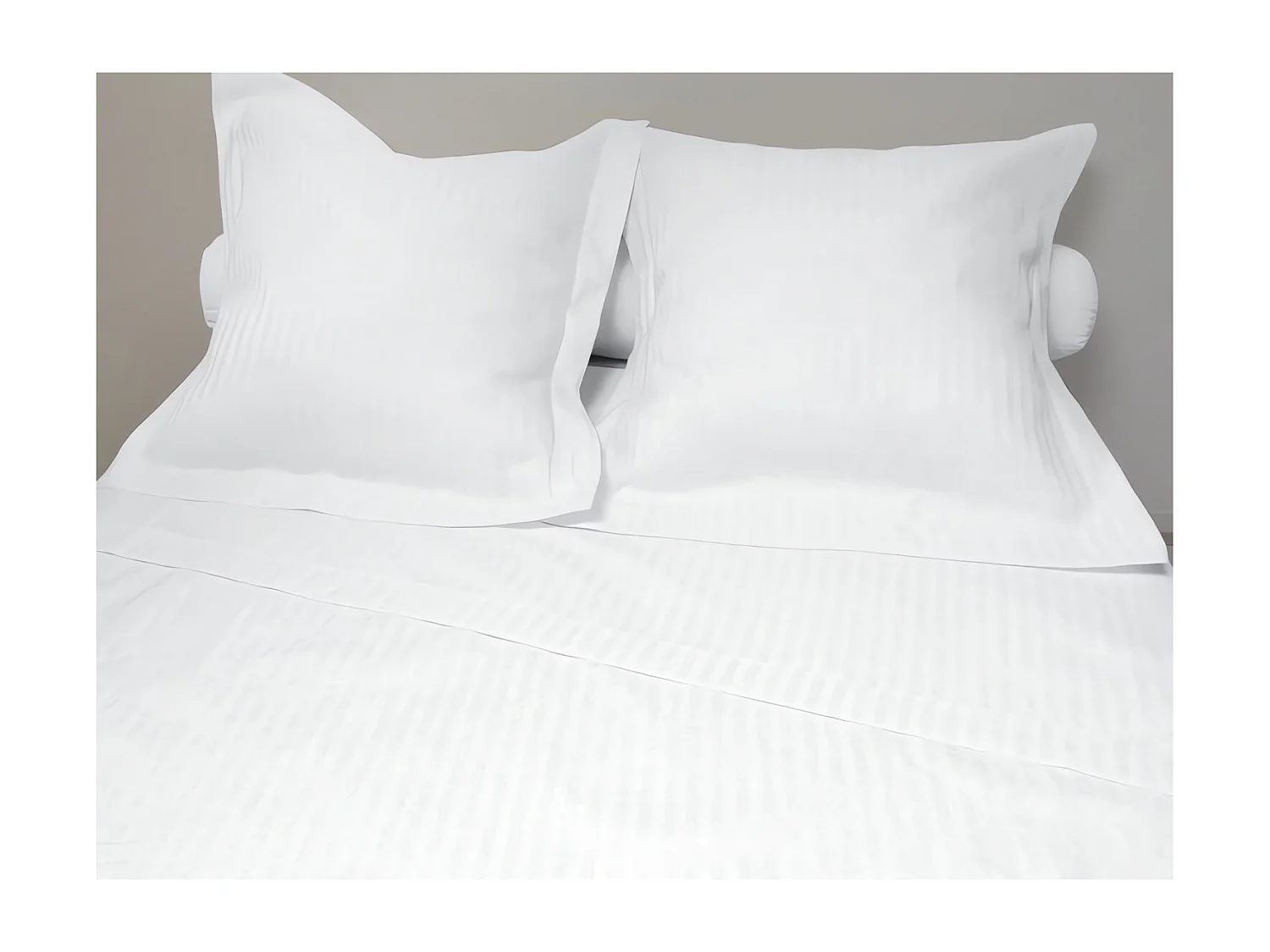 Parure de drap 4 pièces en percale EDEN satin, coloris blanc