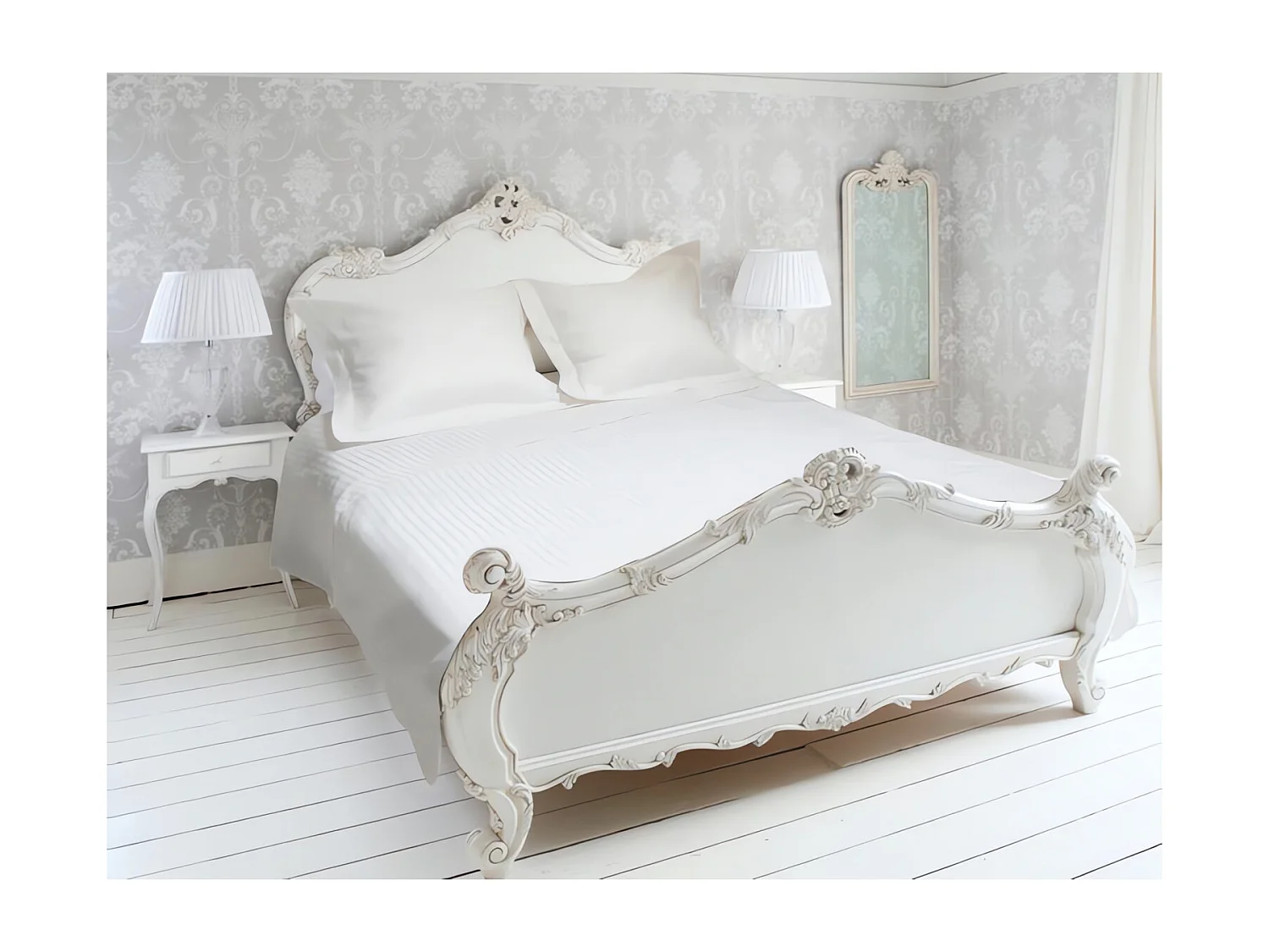 Parure de drap 4 pièces en percale EDEN satin, coloris blanc