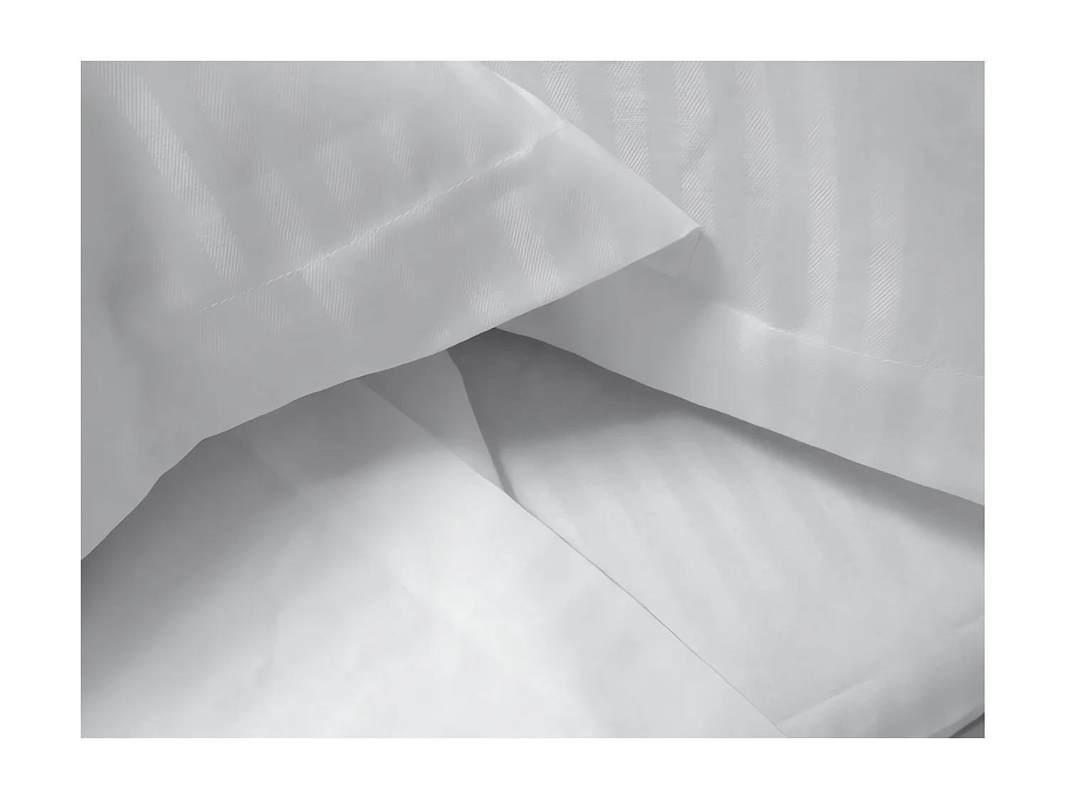 Parure de drap 4 pièces en percale EDEN satin, coloris blanc