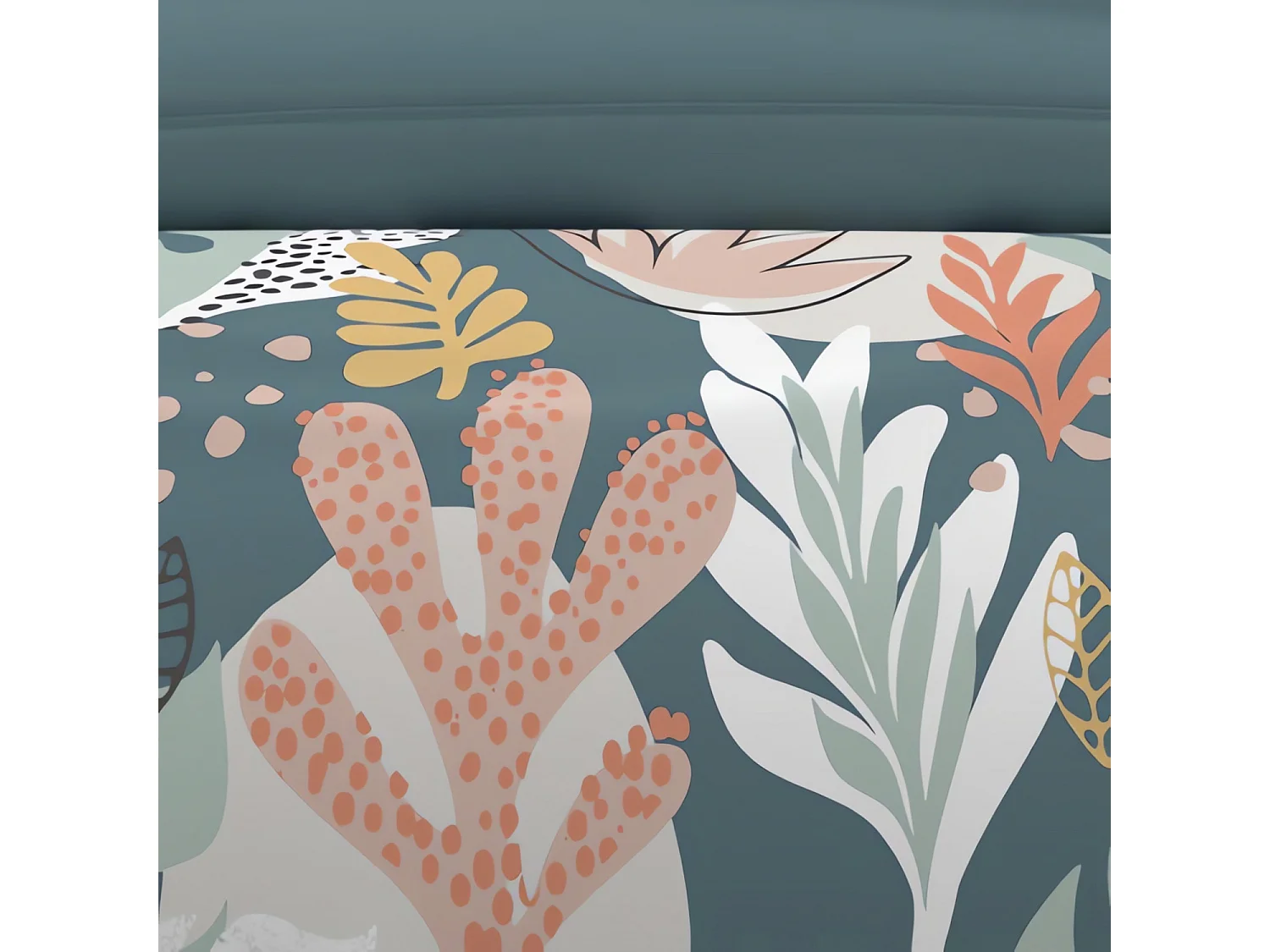 Parure housse de couette en coton 57 fils 260x240 cm MATHIS bleu, par Soleil d'ocre