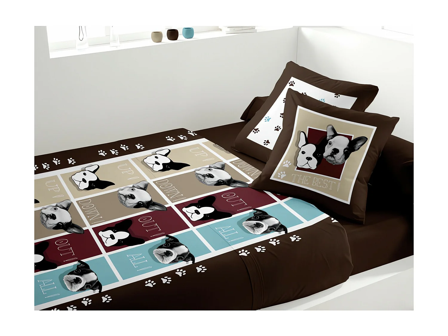 BOSTON Set de sábanas de chocolate