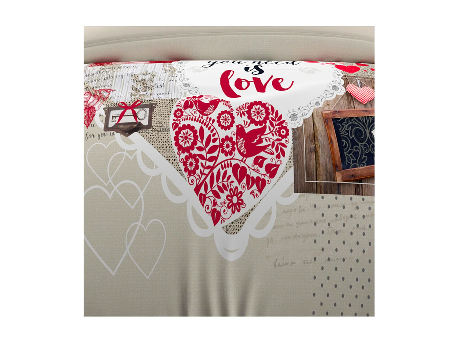 Parure housse de couette coton 57 Fils 140x200 cm WINTER HEART par Soleil d'ocre