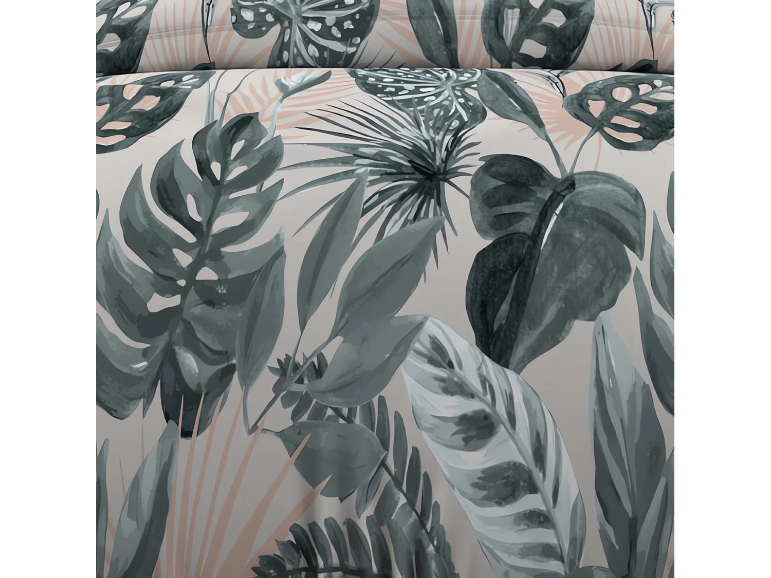 Set funda nórdica de algodón 57 hilos 140x200 cm TROPIC green