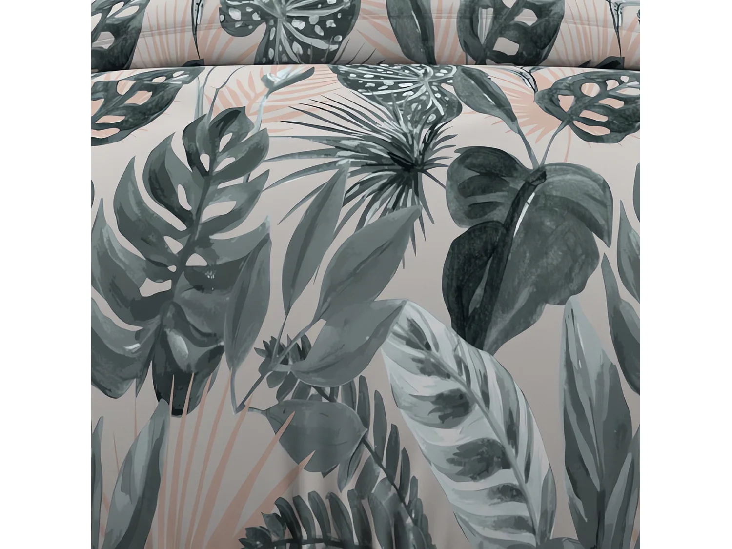 Set funda nórdica de algodón 57 hilos 140x200 cm TROPIC green