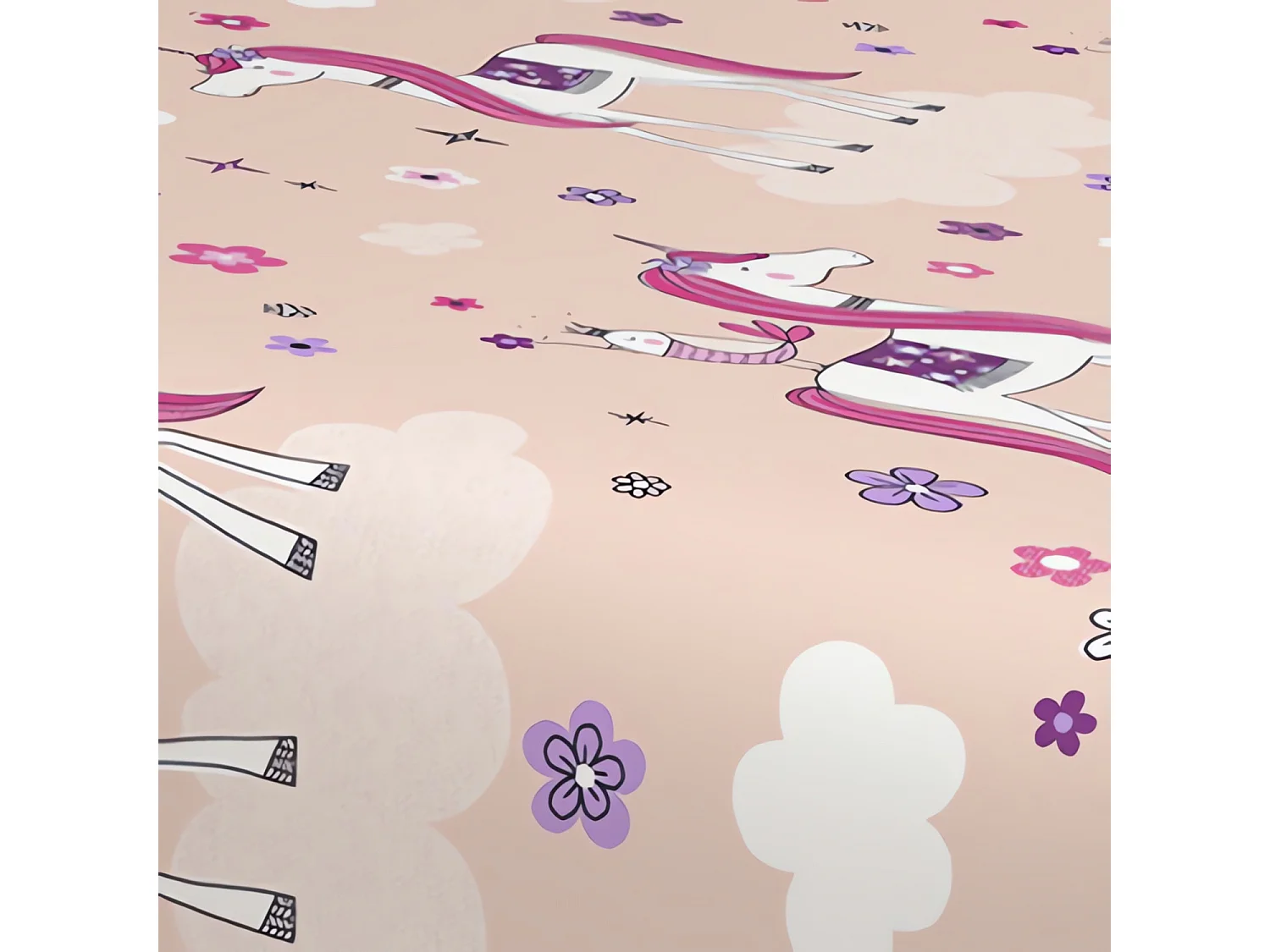 Set de sábanas 180x290 cm LISOcornios rosa, 100% algodón 57 hilos/cm2