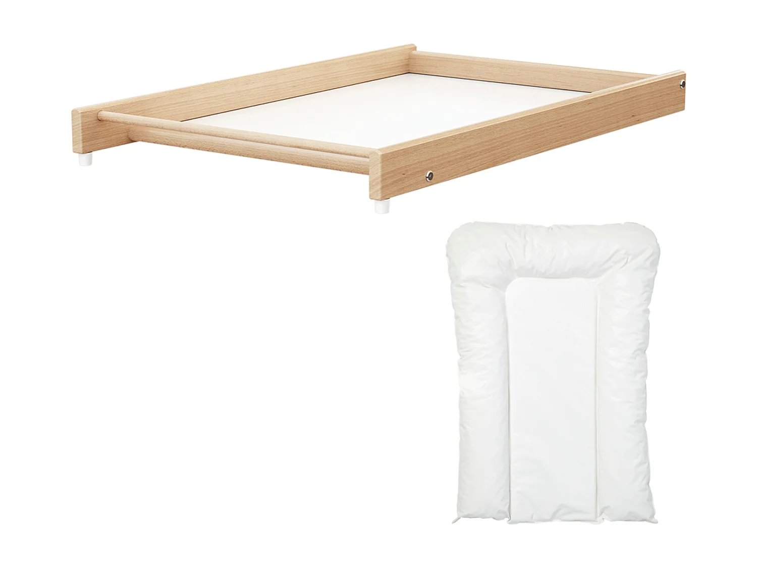 Gran cambiador con colchón para cuna bebé ESSENTIEL madera - Haya - 82,50 x 54 x 12 cm