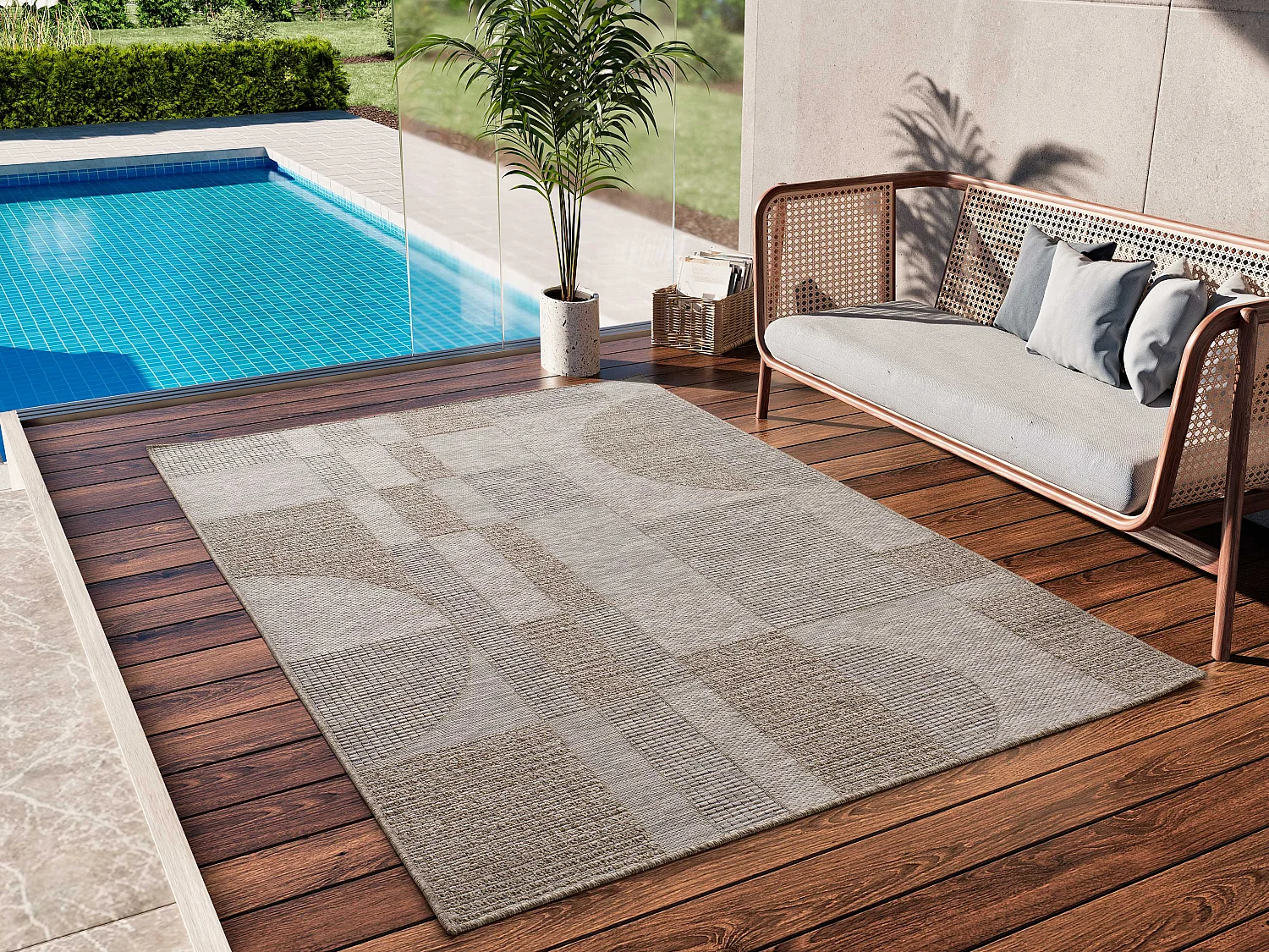 Alfombra exterior  - interior-exterior - natural - 126 x 190 cm - ORIA