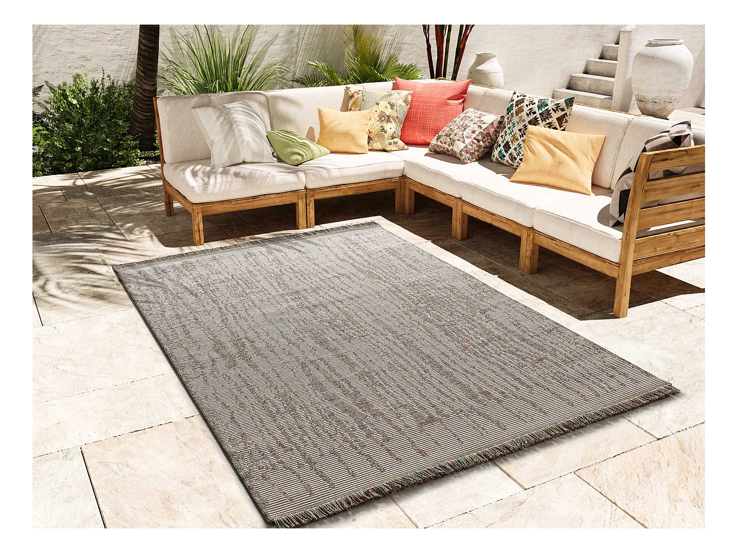 Indoor-Outdoor Teppich - ethnisch - mehrfarbig - 155x230 cm - NIYA