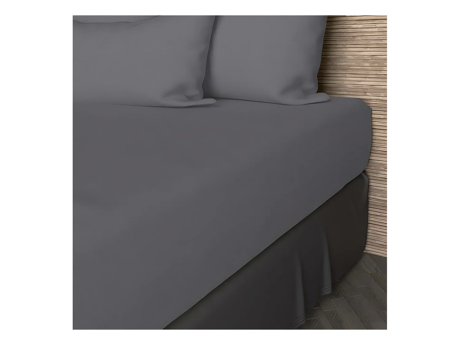 Drap housse en coton 57 fils 140x190 cm UNI gris, par Soleil d'ocre