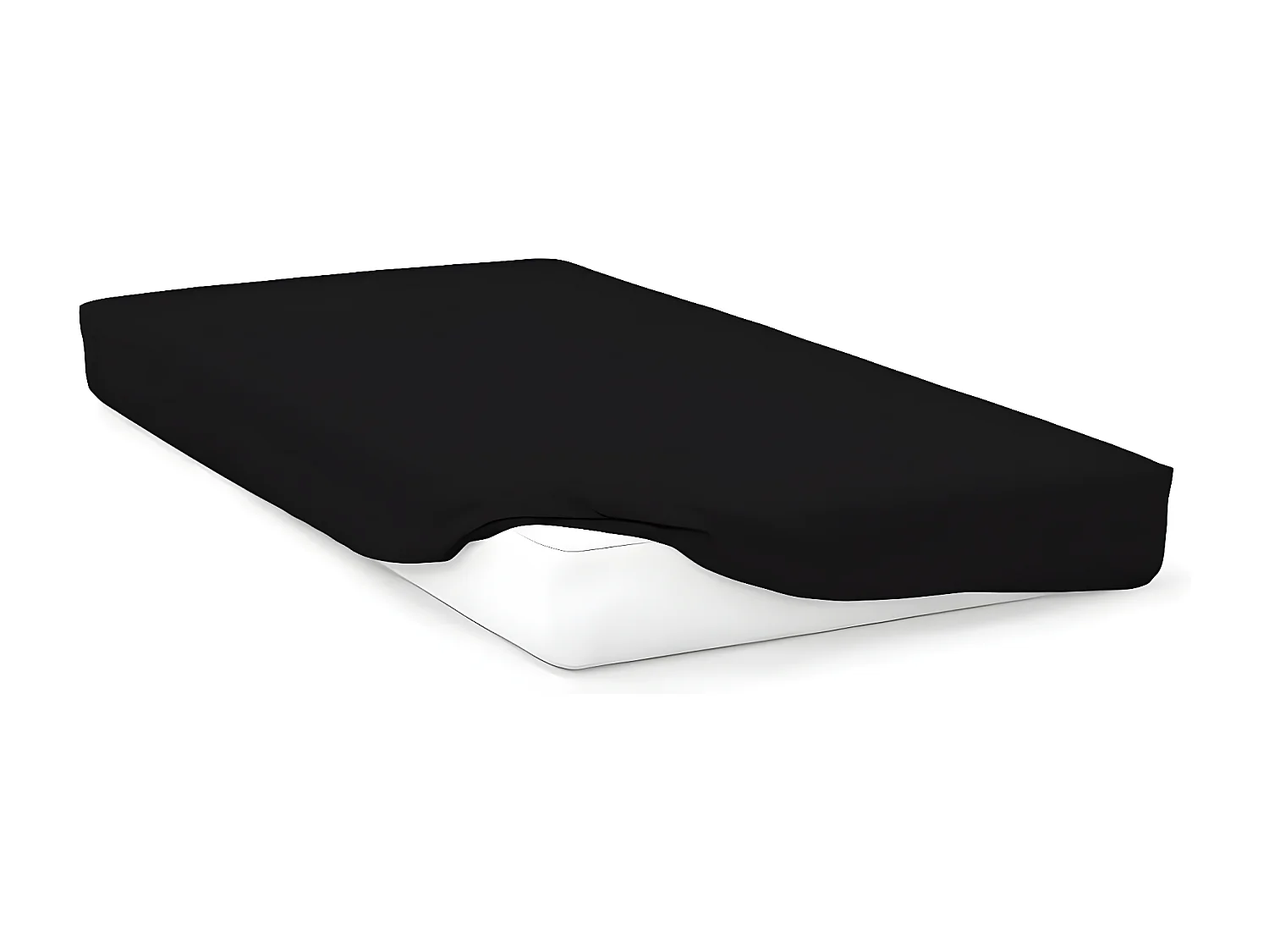 Bajera ajustable de algodón 57 hilos 140x190 cm UNI negro