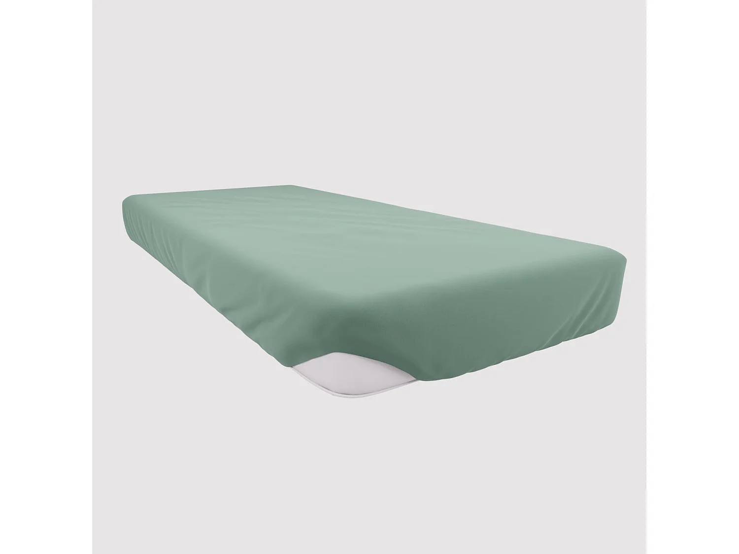 Bajera ajustable de algodón 90x190 cm JERSEY verde agua