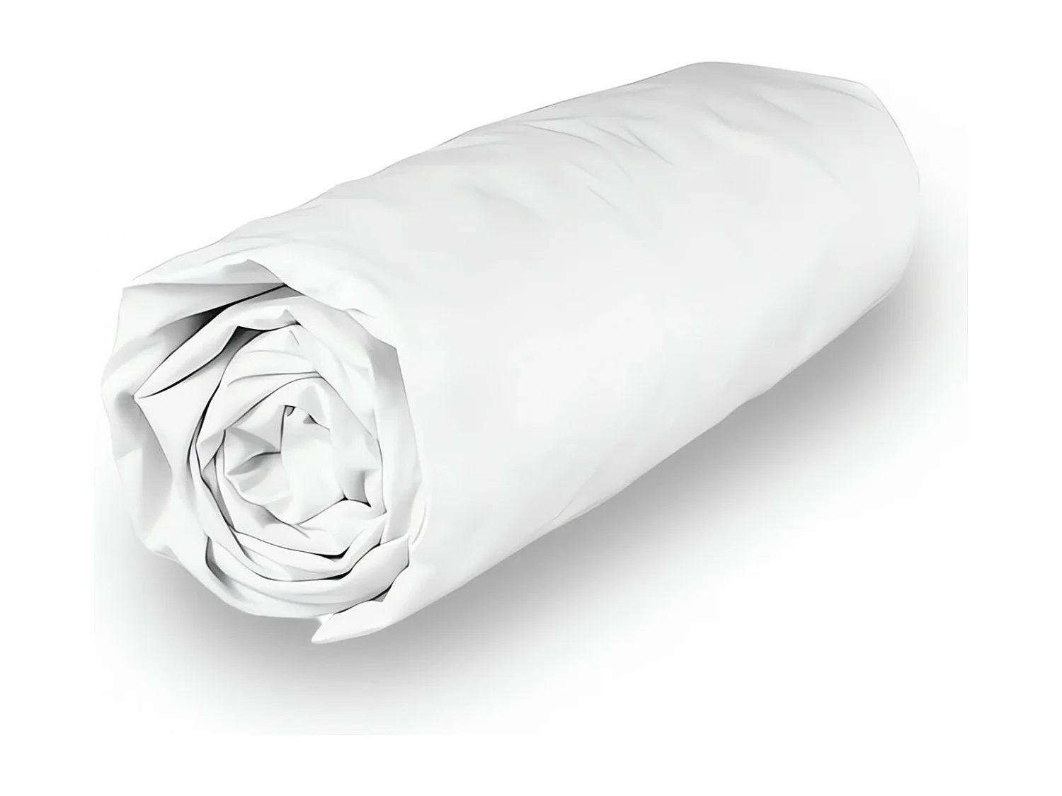 Drap housse en coton 140x190 cm PERCALE blanc, par Soleil d'ocre