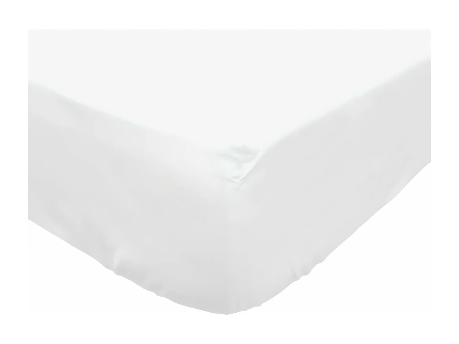 Drap housse en coton 140x190 cm PERCALE blanc, par Soleil d'ocre