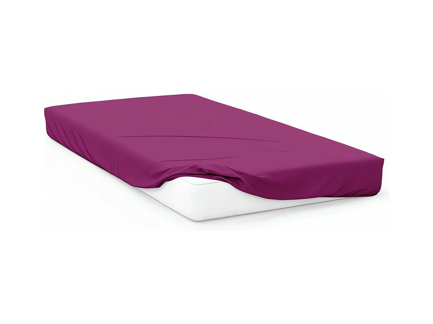 Drap housse en coton 57 fils 60x120 cm BEBE cassis, par Soleil d'ocre