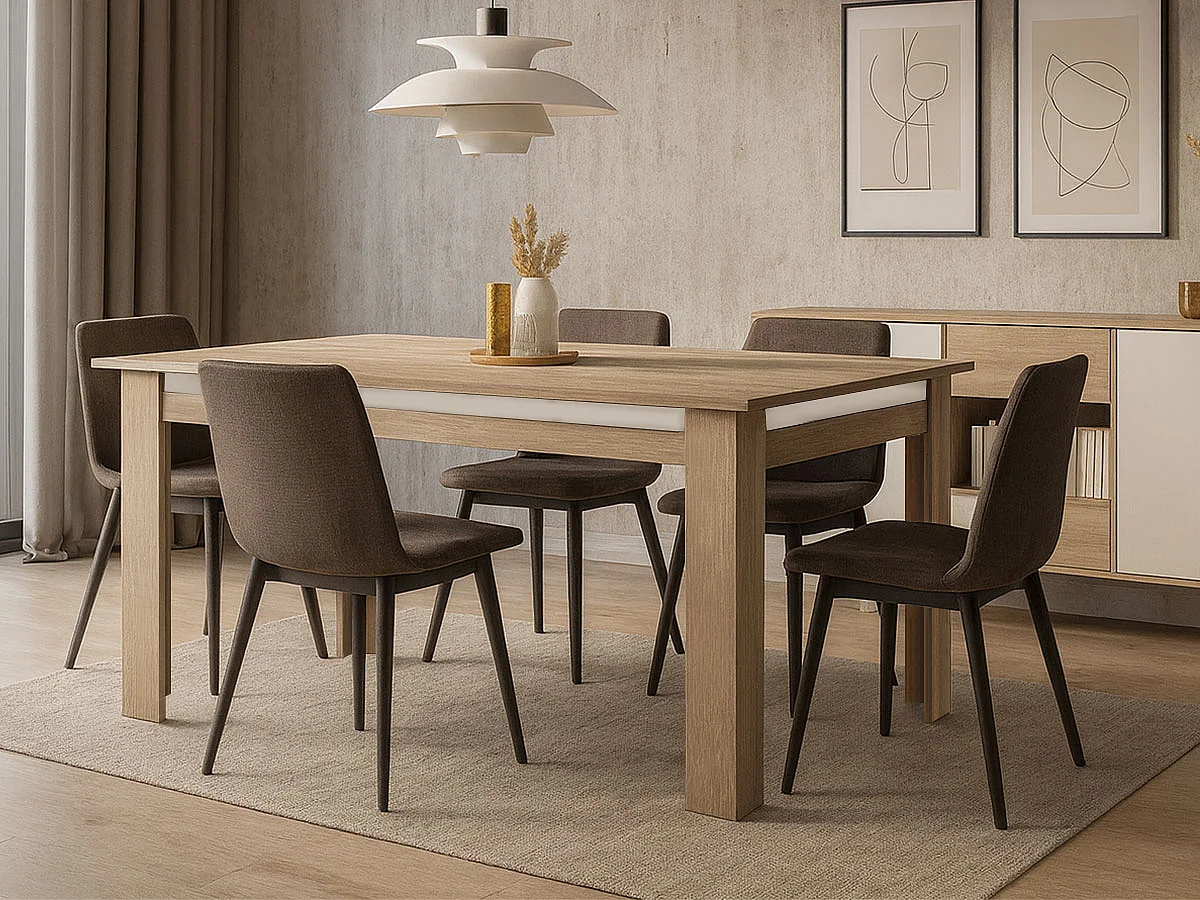 Mesa Praga (Carvalho Claro, Branco)