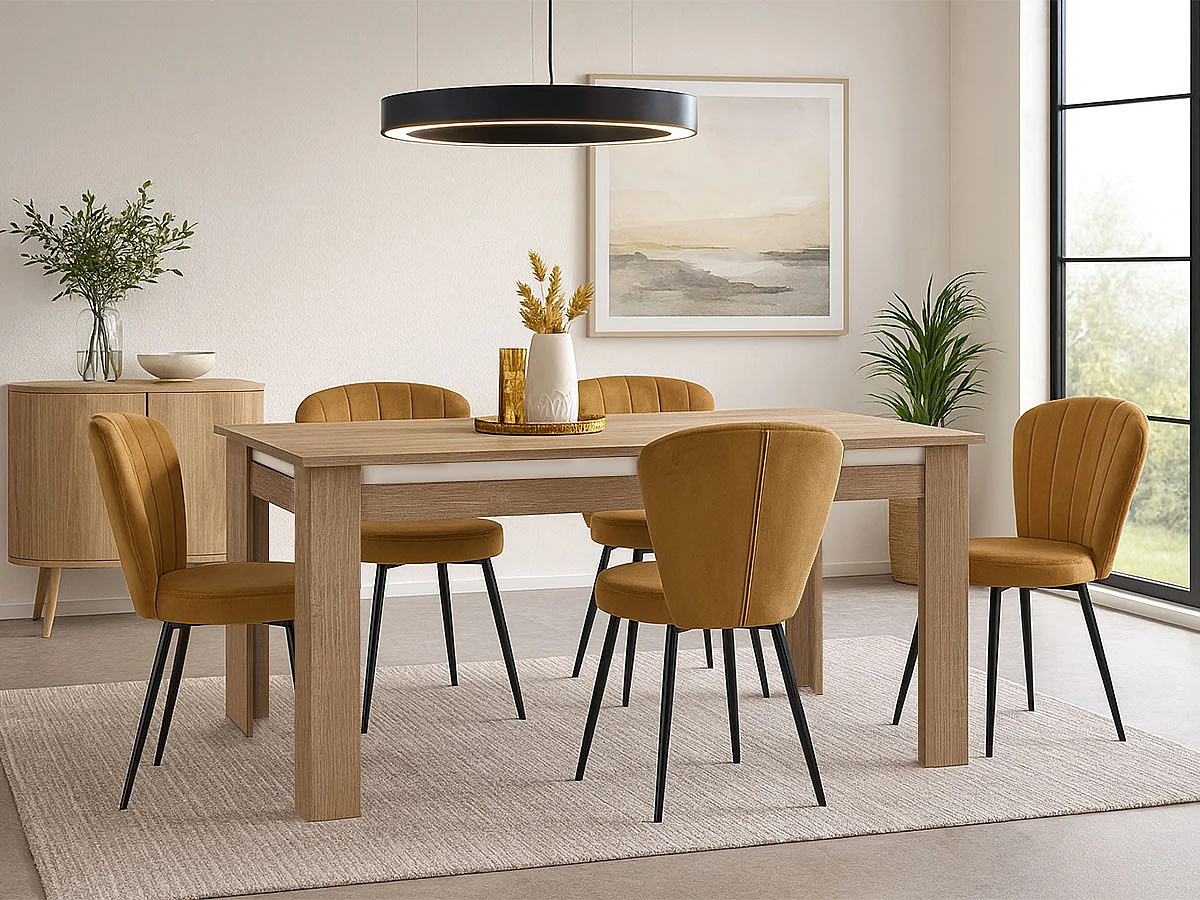 Mesa Praga (Carvalho Claro, Branco)