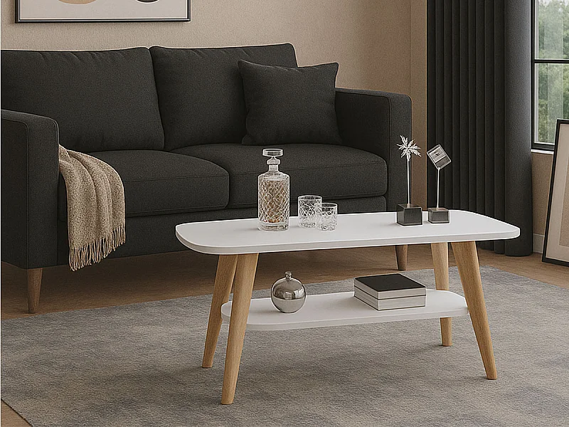 Mesa de Centro Star (Carvalho Claro, Branco)