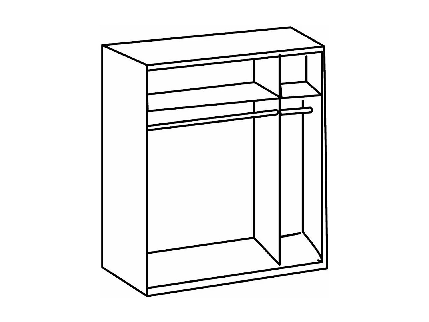 Armoire 2 portes coulissantes avec insert coloris graphite - L135 cm