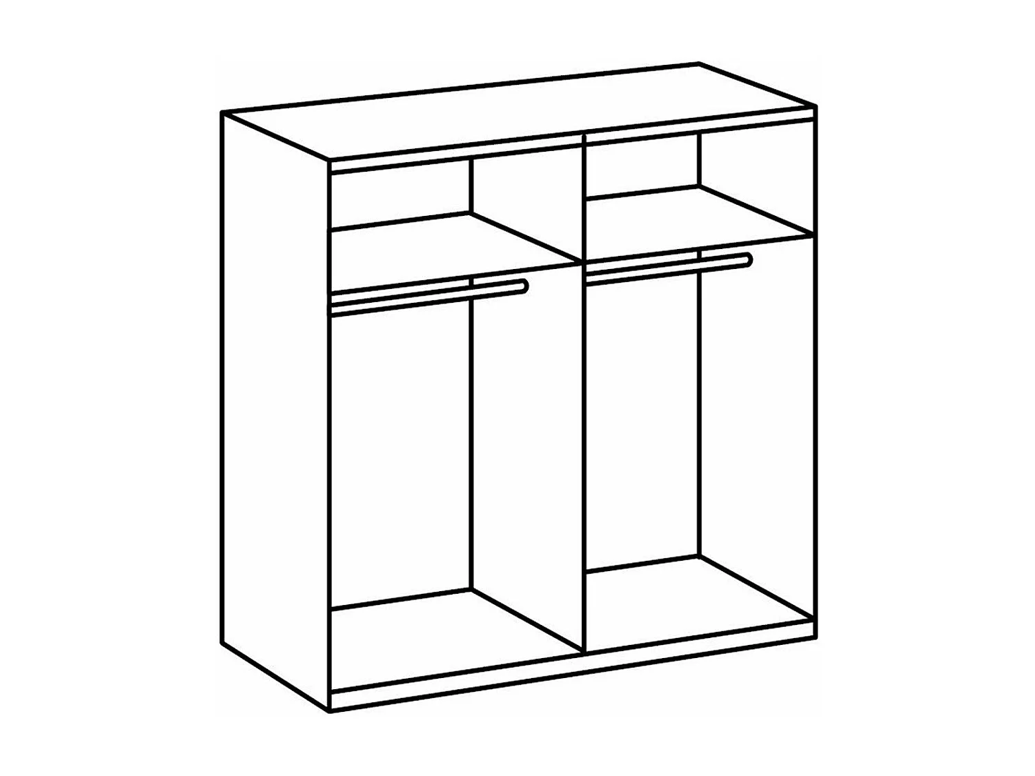 Kleiderschrank mit 2 Schiebetüren, davon 1 Spiegel - L180 cm