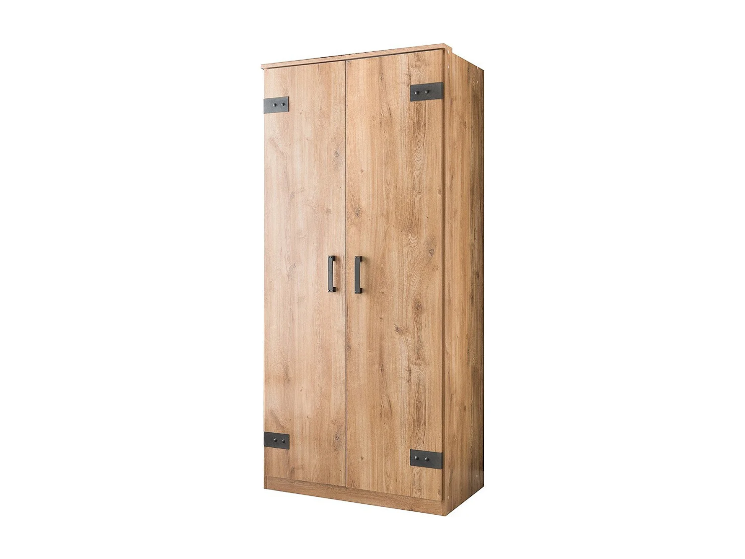 Armoire 2 portes décor chêne - H199 cm
