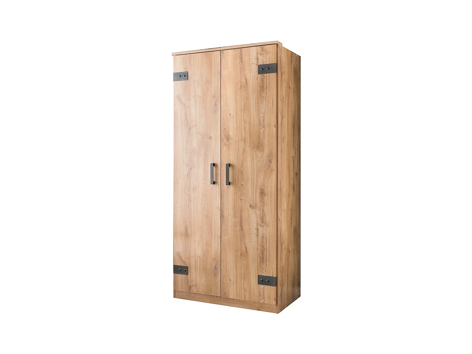 Armoire 2 portes décor chêne - H199 cm