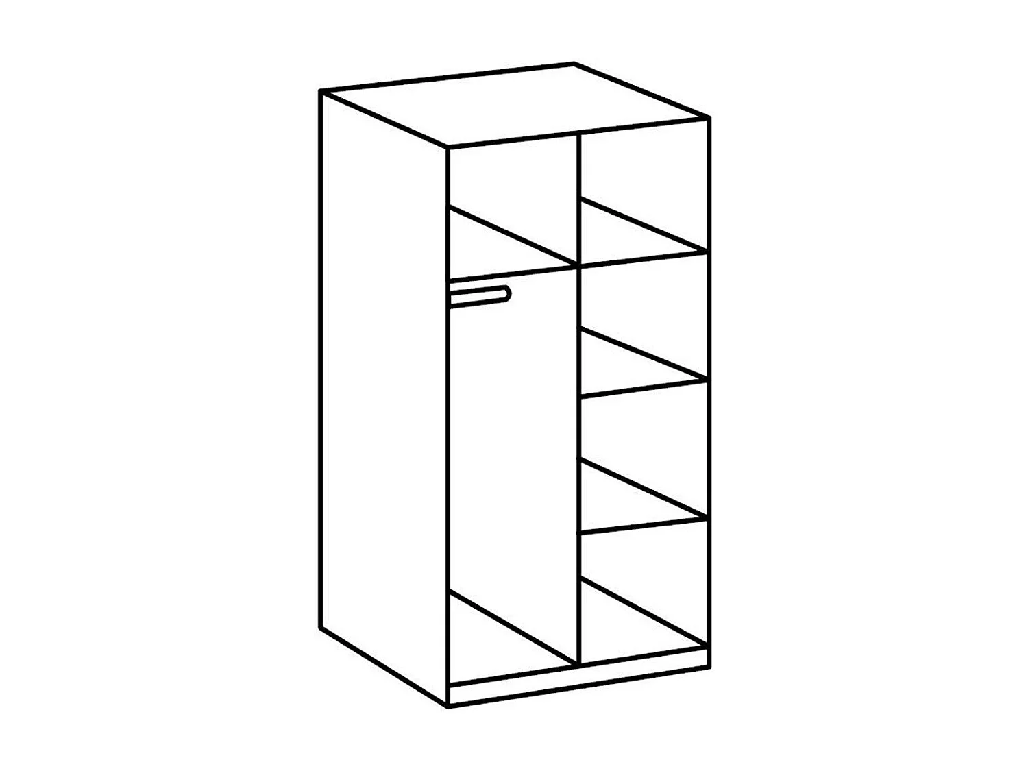 Armoire 2 portes décor chêne - H199 cm