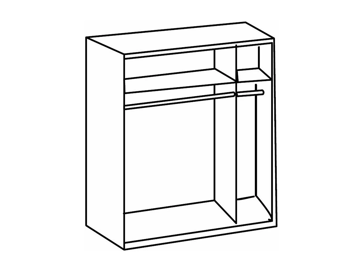 Armoire 2 portes coulissantes : 1 décor chêne + 1 graphite - L135cm