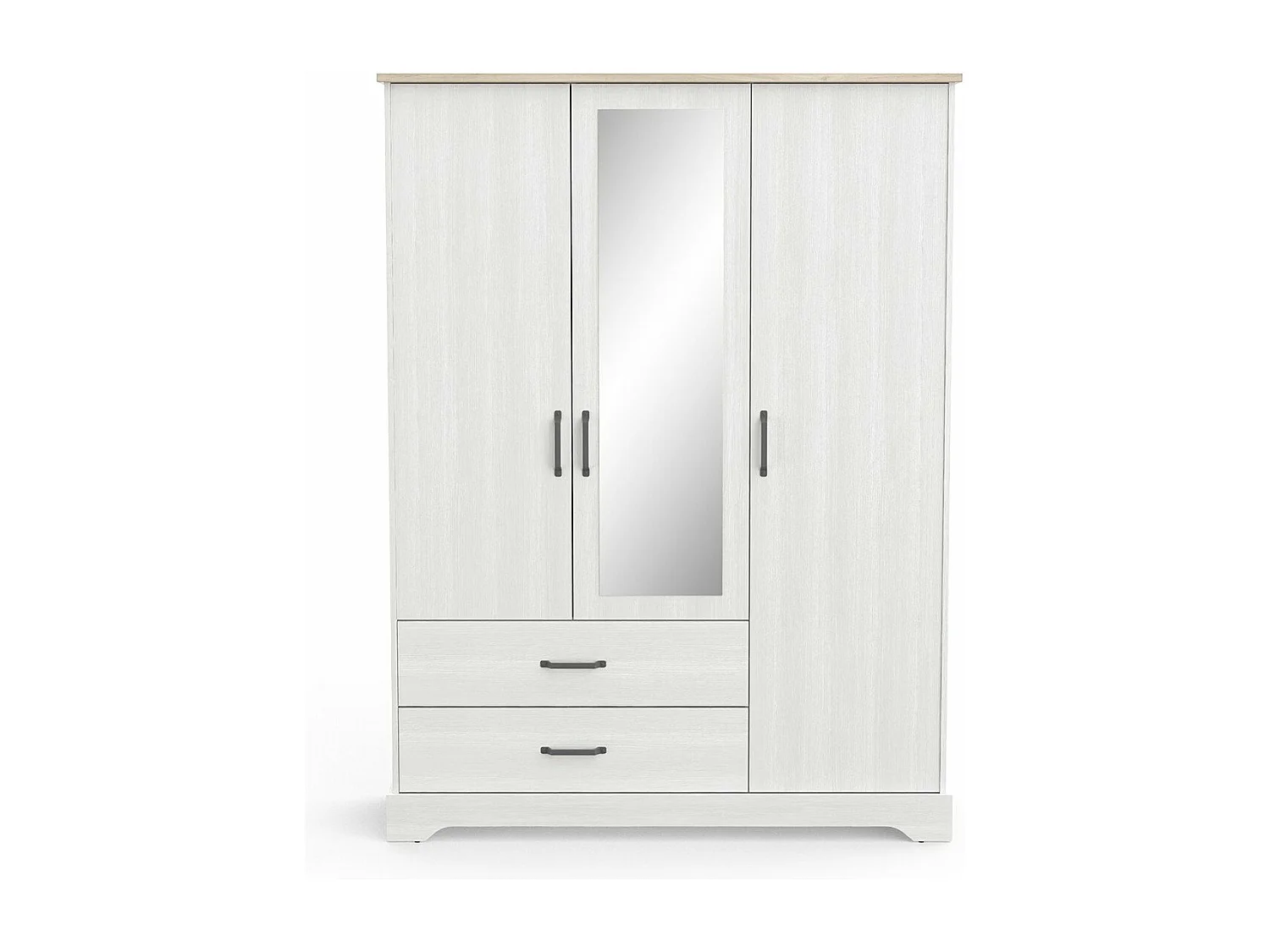 Armario 3 puertas, 1 espejo y 2 cajones Cottage - H199,60 cm