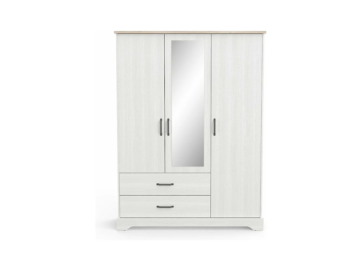 Armadio 3 porte, 1 specchio e 2 cassetti Cottage - H199,60 cm
